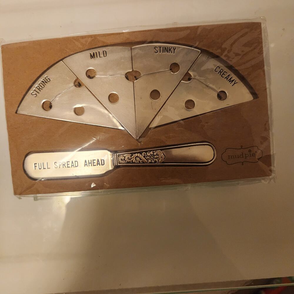 Mud Pie Metal Cheese Marker Spreader Set NIP